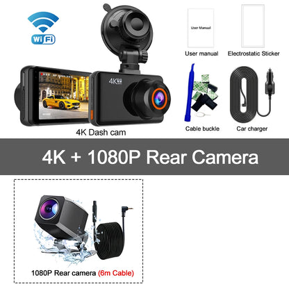 UltraView DashCam Pro 4K – Front & Rear WiFi Car Camera