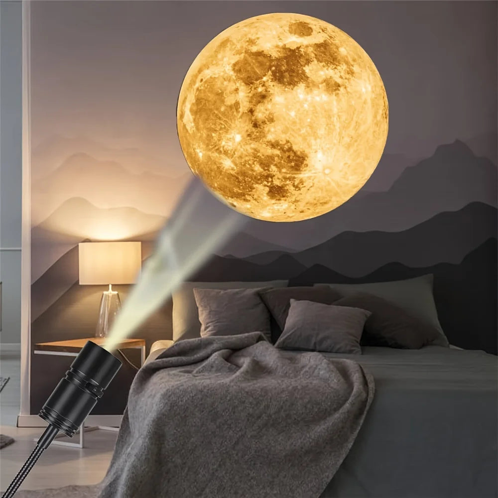 LunaGlobe Projector – USB Earth & Moon Night Light | Ceiling & Wall Décor