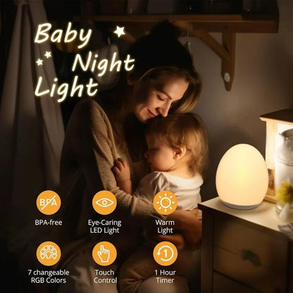 LumiDoze – LED Bedside Lamp for Babies | Nursery Night Light | Dimmable & USB