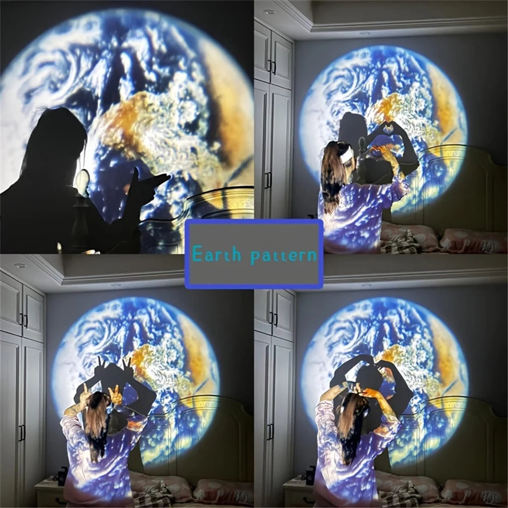 LunaGlobe Projector – USB Earth & Moon Night Light | Ceiling & Wall Décor