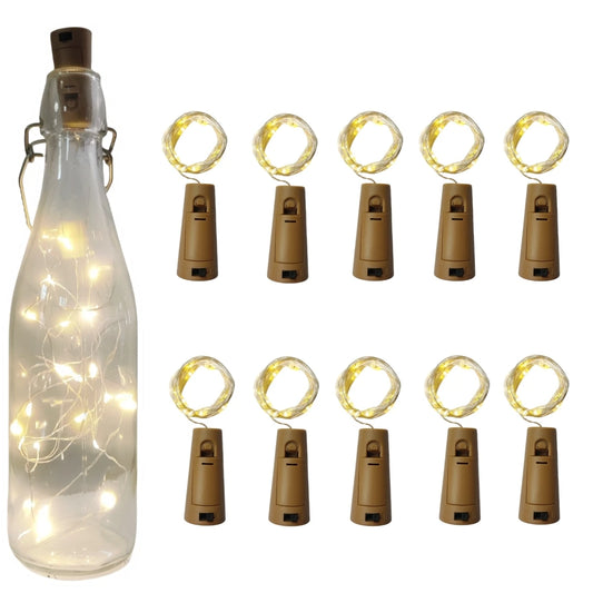 GlowCork 10-Pack – Fairy Bottle Lights | Battery-Operated | Wedding & Party Décor