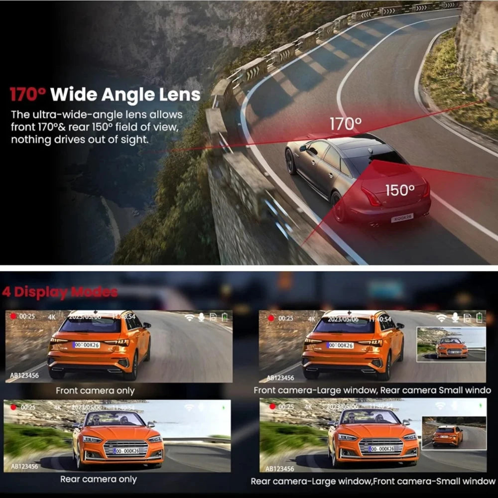 UltraView DashCam Pro 4K – Front & Rear WiFi Car Camera