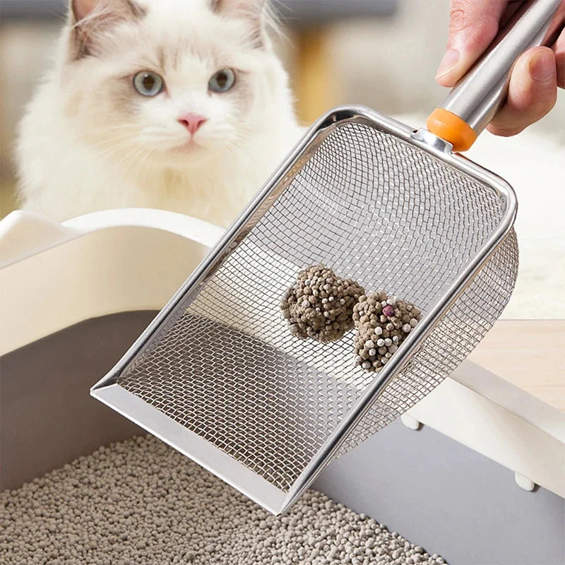 PurrSift Pro – Stainless Steel Cat Litter Scoop | Fine Mesh | Non-Stick & Durable