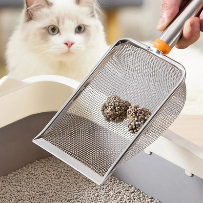 PurrSift Pro – Stainless Steel Cat Litter Scoop | Fine Mesh | Non-Stick & Durable