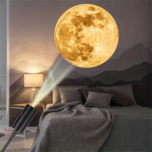 LunaGlobe Projector – USB Earth & Moon Night Light | Ceiling & Wall Décor