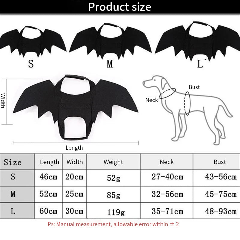 PawBat Costume – Funny Pet Bat Wings for Cats & Dogs | Halloween & Xmas Outfit