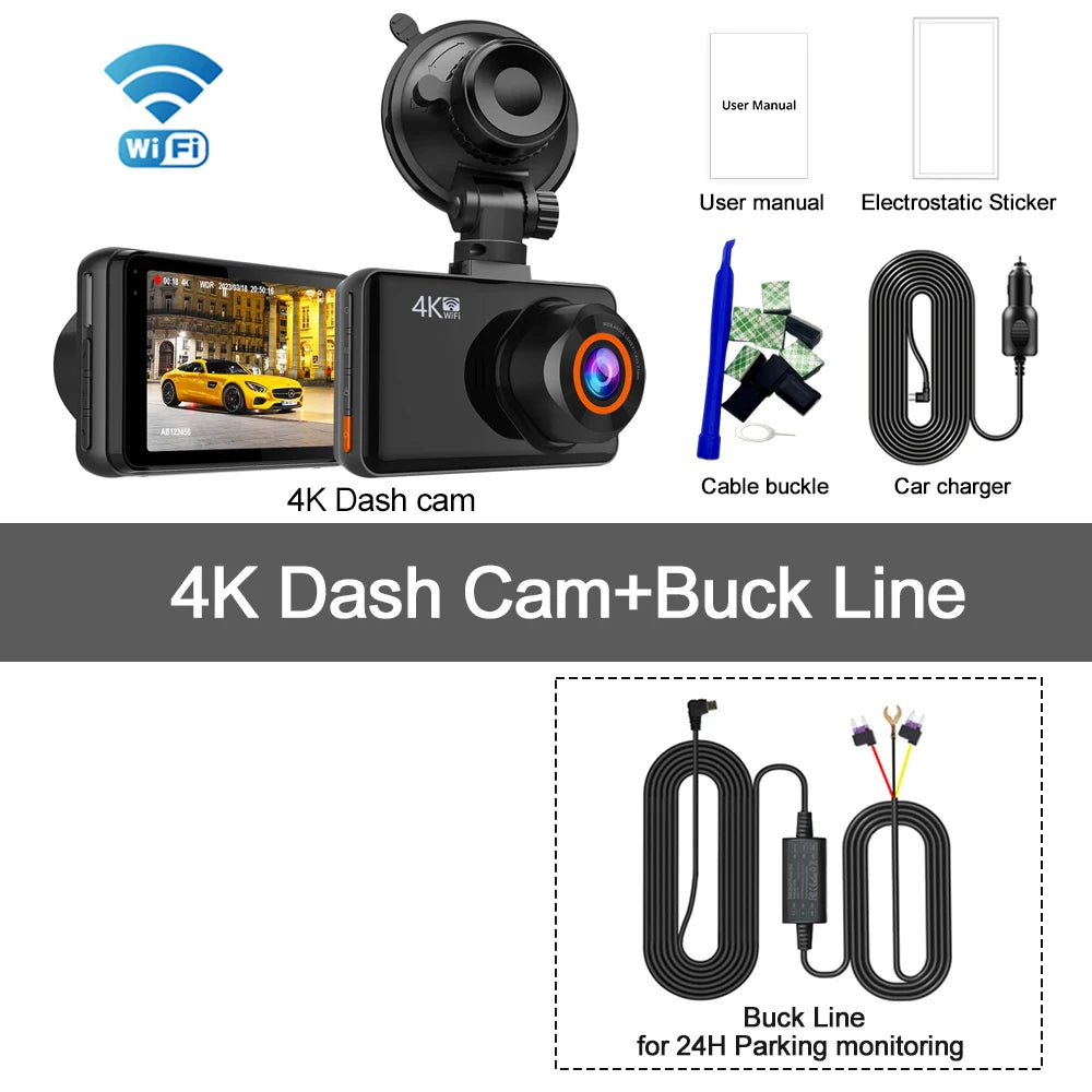 UltraView DashCam Pro 4K – Front & Rear WiFi Car Camera